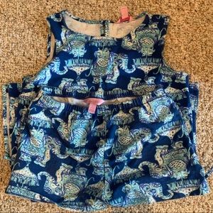 Lily Pulitzer Girls short set blue 8-10
